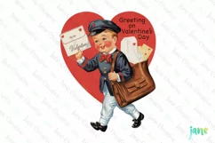 Greeting on Valentine’s Day Vintage Valentine PNG Product Image 1