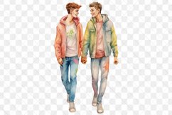 LGBTQ Couple Watercolor Sublimation Clipart Product Image 5
