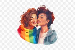 LGBTQ Couple Watercolor Sublimation Clipart Product Image 6