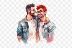 LGBTQ Couple Watercolor Sublimation Clipart Product Image 9