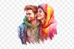 LGBTQ Couple Watercolor Sublimation Clipart Product Image 2