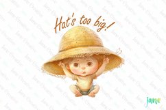 Hat&#039;s Too Big Funny Sarcastic Baby Clipart Product Image 1
