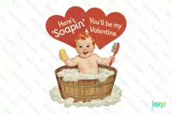 Here's Soapin You'll Be My Valentine Vintage PNG Product Image 1