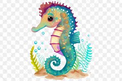 Animals Under The Sea Watercolor Sublimation Clipart Product Image 5