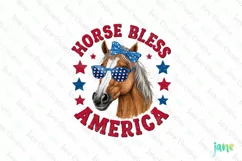 Animal Farm Horse Bless America Clipart Product Image 1