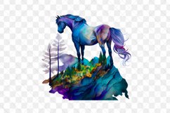 Colorful Horse Watercolor Sublimation Clipart Product Image 2