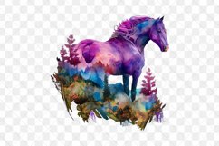 Colorful Horse Watercolor Sublimation Clipart Product Image 6