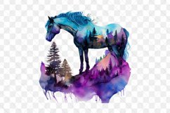 Colorful Horse Watercolor Sublimation Clipart Product Image 3