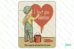 I Love You Valentine Vintage PNG Product Image 1