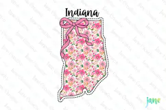 Indiana Floral Coquette PNG - 50 States Design Product Image 1