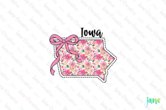 Iowa Floral Coquette PNG - 50 States Design Product Image 1