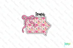 Iowa Floral Coquette PNG - 50 States Design Product Image 1
