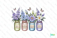July - Larkspur & Water Lily for Mother's Day Clipart Product Image 1