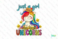 Just A Girl Who Loves Unicorns PNG Product Image 1