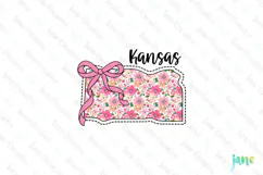 Kansas Floral Coquette PNG - 50 States Design Product Image 1