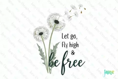 Let Go Fly High and Be Free Vintage Flower Clipart Product Image 1