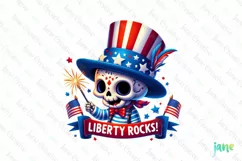 Liberty Rocks Funny 4th Of July Clipart Product Image 1