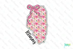 lllinois Floral Coquette PNG - 50 States Design Product Image 1