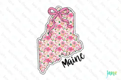 Maine Floral Coquette PNG - 50 States Design Product Image 1