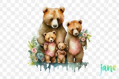 Mama And Baby Bear Watercolor Sublimation Clipart Product Image 6