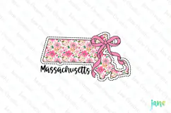 Massachusetts Floral Coquette PNG - 50 States Design Product Image 1