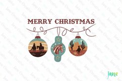 Merry Christmas Ornament Cowboy Sublimation Product Image 1