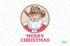 Merry Christmas Santa Claus Cowboy Sublimation Product Image 1