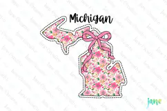 Michigan Floral Coquette PNG - 50 States Design Product Image 1