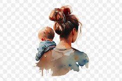 Mother And Newborn Baby Watercolor Sublimation Clipart Product Image 4