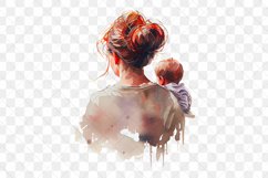 Mother And Newborn Baby Watercolor Sublimation Clipart Product Image 6