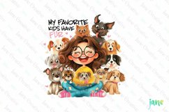 My Favorite Kids Have Fur Funny Woman Product Image 1