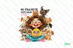 My Favorite Kids Have Fur Funny Woman Product Image 1