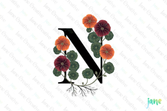 Nasturtium Letter N Clipart Product Image 1