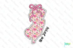 New Jersey Floral Coquette PNG - 50 States Design Product Image 1
