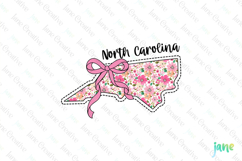 North Carolina Floral Coquette PNG - 50 States Design Product Image 1