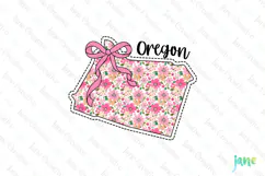 Oregon Floral Coquette PNG - 50 States Design Product Image 1