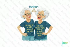 Partners In Crime Funny Best Friend Quotes Clipart Product Image 1