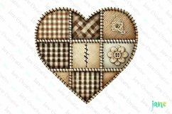 Patchwork Heart Valentine’s Day Clipart Product Image 1