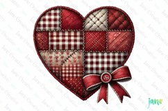 Patchwork Heart Valentine’s Day Clipart Product Image 1