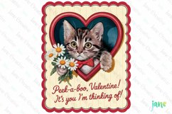 Peek-a-boo, Valentine Illustration Card Product Image 1