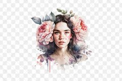 Peonies Watercolor Sublimation Clipart Product Image 7