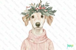 Dog Pink Jumper Animals Christmas Clipart Product Image 1