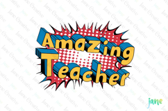 Pop-art Teacher Sublimation Clipart Product Image 1