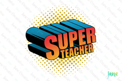 Pop-art Teacher Sublimation Clipart Product Image 1