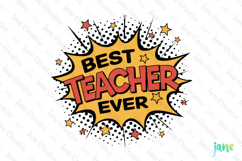 Pop-art Teacher Sublimation Clipart Product Image 1