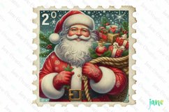 Postage Stamp Santa Claus Clipart Product Image 1