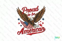 Proud To Be American Vintage 4th July Clipart Product Image 1