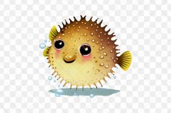 Animals Under The Sea Watercolor Sublimation Clipart Product Image 8