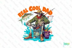 Real Cool Dad Funny Skeleton Father&#039;s Day Product Image 1