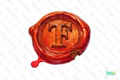 F Red Wax Seal With Letters Sublimation Product Image 1